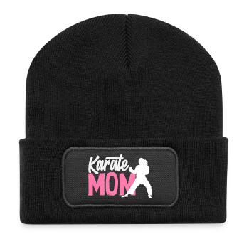 Karate Mama Kampfsport Mutter Kämpferin Frauen - Recycelte Patch Beanie - Schwarz - Vorne