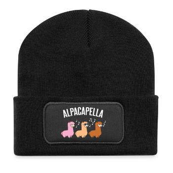 Alpacapella - Recycelte Patch Beanie - Schwarz - Vorne