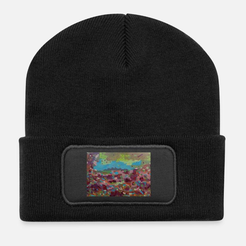 Buntglas-Chaos der Farben - Recycelte Patch Beanie - Schwarz