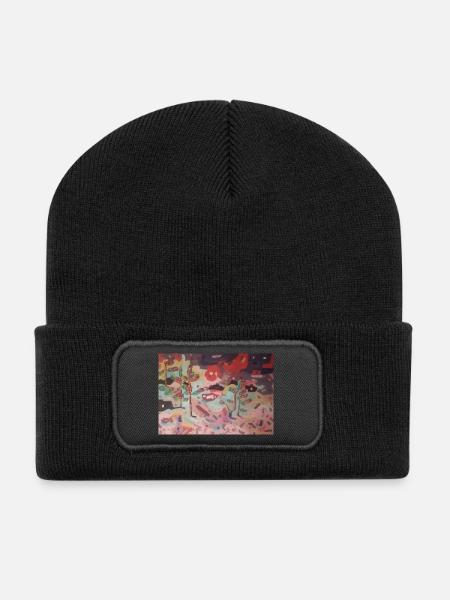 Jardin abstrait des couleurs - Beanie recyclé à patch - noir