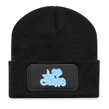I_love_Cycling_babyblau - Beanie recyclé à patch - noir - Devant