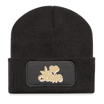 I_love_Cycling_beige - Recycled Patch Beanie - dark grey - Front