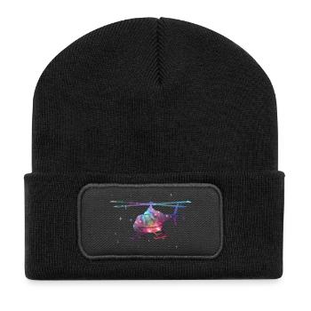 Helicopter Pilot Space Kids Helicopter - Recycled Patch Beanie - black - Front