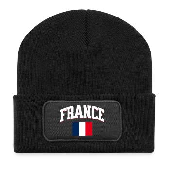 France Football Lover Retro Sports Design - Recycled Patch Beanie - black - Front