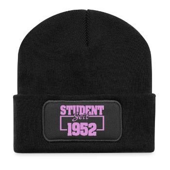 Student Self 1952 Vintage Print - Beanie recyclé à patch - noir - Devant