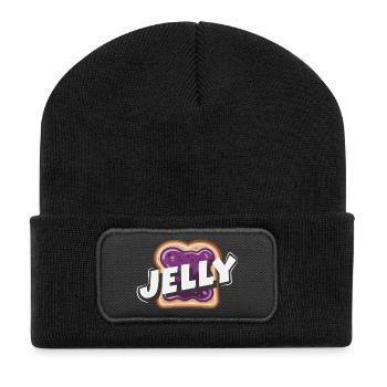 Erdnussbutter & Marmelade Partnerlook Design - Recycelte Patch Beanie - Schwarz - Vorne