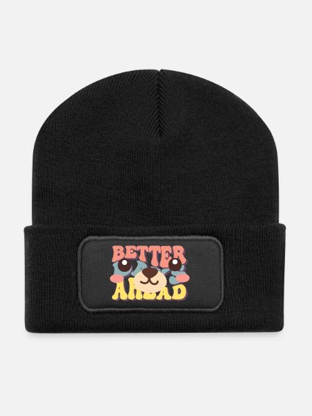 Better Forward bear motif - Recycled Patch Beanie - black