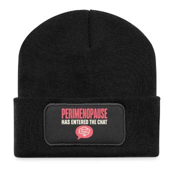 Perimenopause Brain Fog Menopause Midlife Gift - Recycled Patch Beanie - black - Front