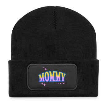 Mommy Is Best Pop Art Design - Recycled Patch Beanie - black - Front