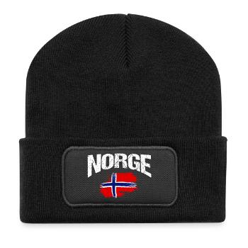 Norway Vacation Norge Fjords Travel Scandinavian - Recycelte Patch Beanie - Schwarz - Vorne