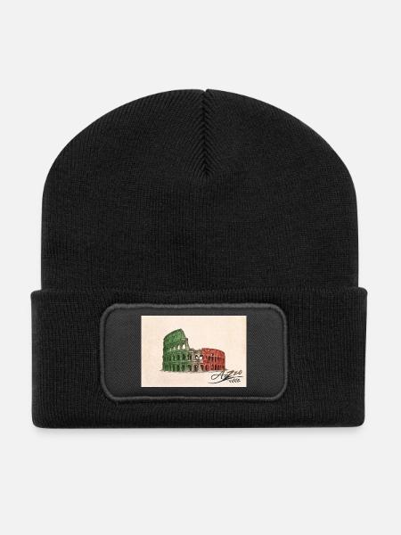 Azzo - Recycelte Patch Beanie - Schwarz