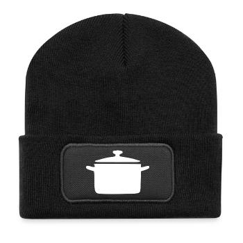 Cooking Pot Cooking Pot Gift Cook Cook - Recycled Patch Beanie - black - Front