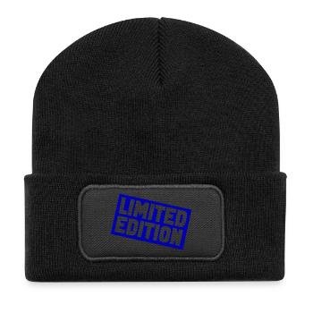 Limitierte Sternedition Druck - Recycelte Patch Beanie - Schwarz - Vorne
