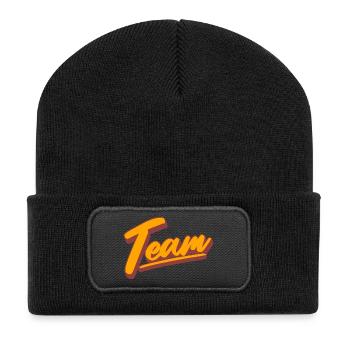 Team - Recycelte Patch Beanie - Schwarz - Vorne