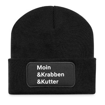 Hello Crab Cutter North Sea Coast Hamburg - Recycelte Patch Beanie - Schwarz - Vorne