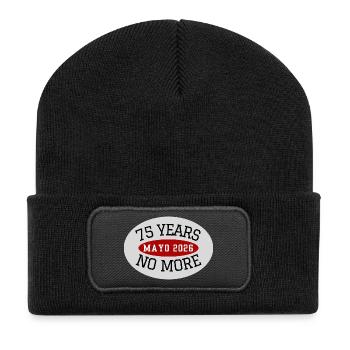 Mayo, 75 Jahre nicht mehr - Recycelte Patch Beanie - Schwarz - Vorne