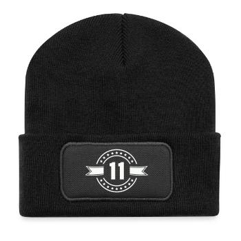 11_zahl - Recycled Patch Beanie - black - Front