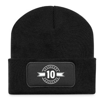 10_zahl- - Recycled Patch Beanie - black - Front