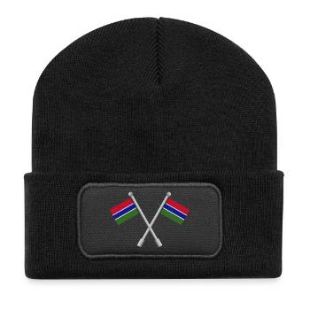 Gambische Flagge - Recycelte Patch Beanie - Schwarz - Vorne