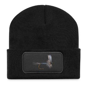 Blue Dun Streamer - Recycelte Patch Beanie - Schwarz - Vorne