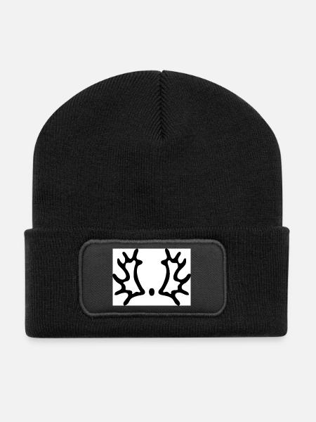Trakehner Brandzeichen Elchschaufel - Recycelte Patch Beanie - Schwarz