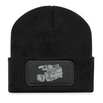 Videokamera 2 - Recycelte Patch Beanie - Schwarz - Vorne