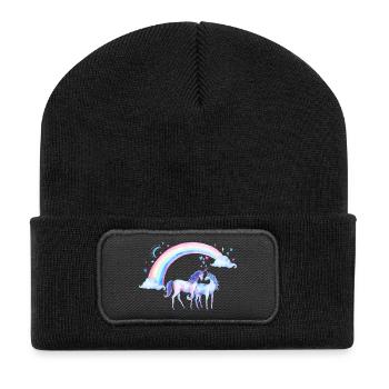 Unicorn couple in love - Recycled Patch Beanie - black - Front