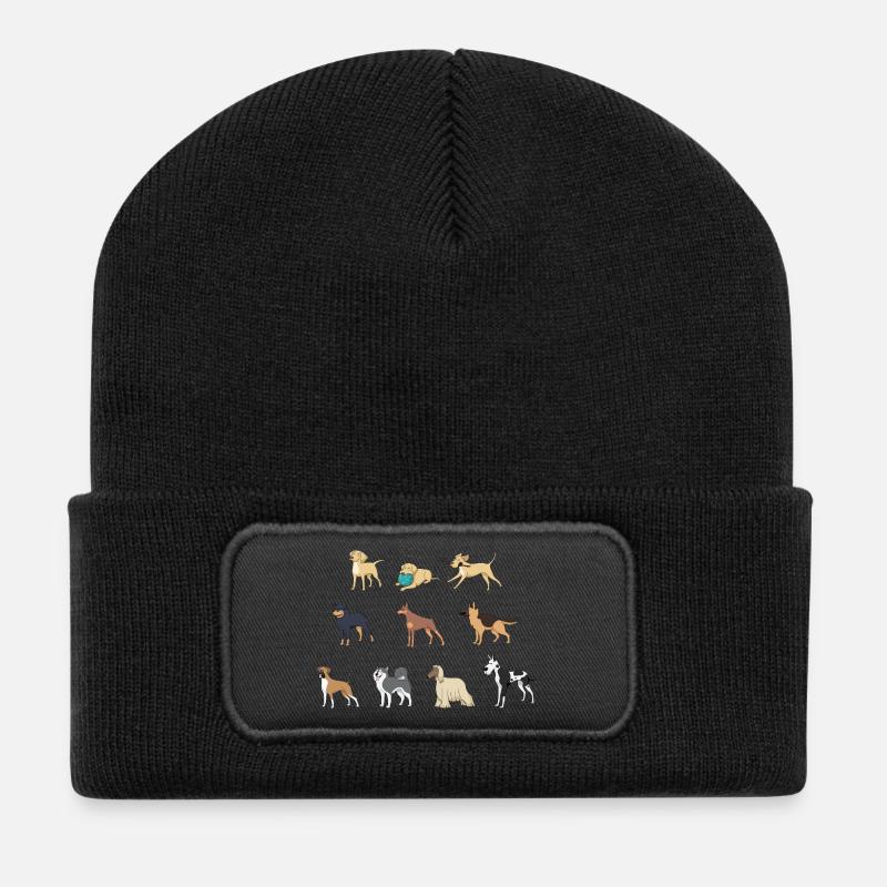 Hund - Recycelte Patch Beanie - Schwarz