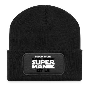 super mamie est là - Beanie recyclé à patch - noir - Devant