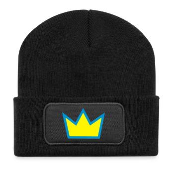 Couronne - Beanie recyclé à patch - noir - Devant