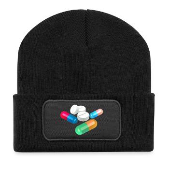 pilules - Beanie recyclé à patch - noir - Devant