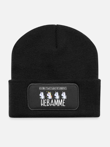 HEBAMME - Toll - Recycelte Patch Beanie - Schwarz