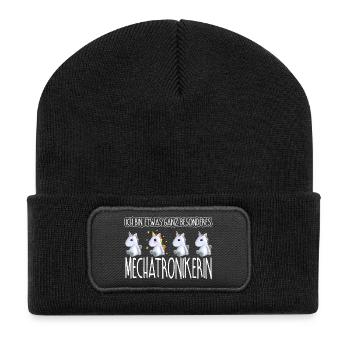 MECHATRONIKERIN - Toll - Recycelte Patch Beanie - Schwarz - Vorne