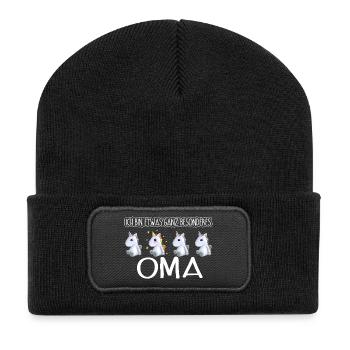 OMA - Toll - Recycelte Patch Beanie - Schwarz - Vorne