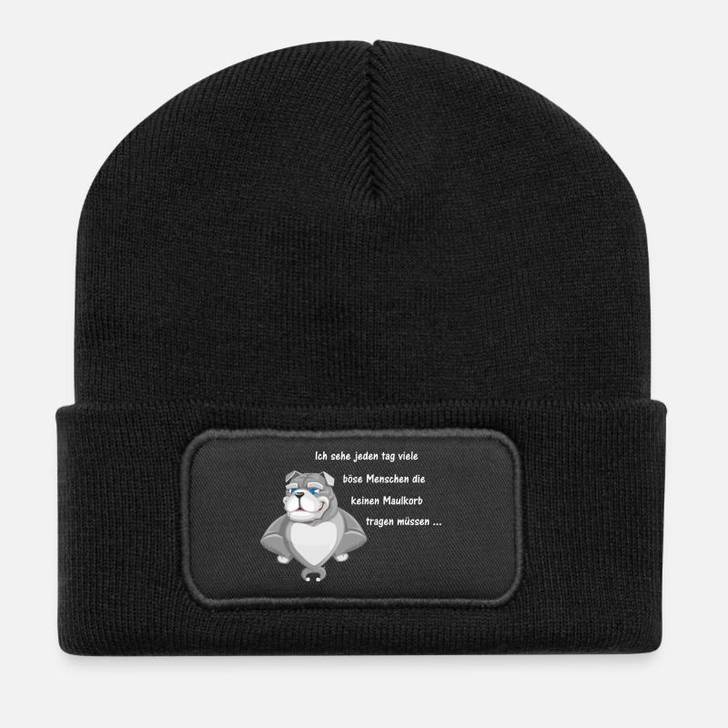 Maulkorb - Recycelte Patch Beanie - Schwarz