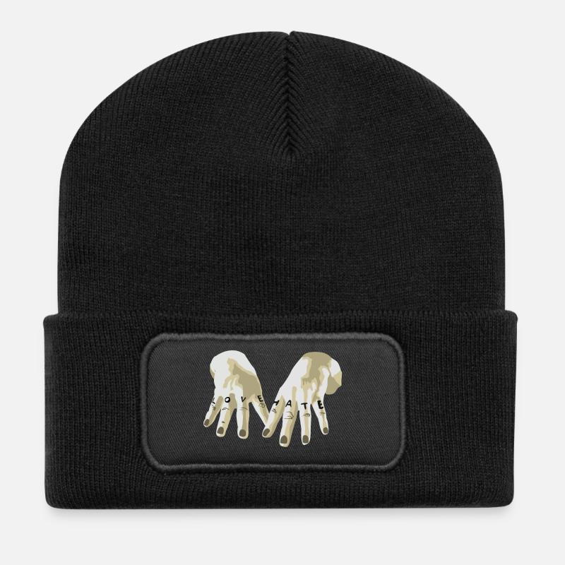 Love / Hate - Recycled Patch Beanie - black