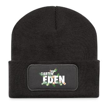 Flamingo Garten Eden Paradise - Recycelte Patch Beanie - Dunkelgrau - Vorne