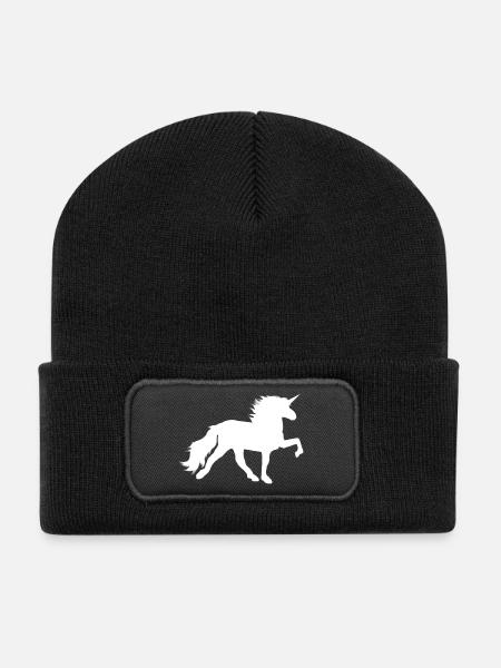 Unicorn flats white - Recycled Patch Beanie - black