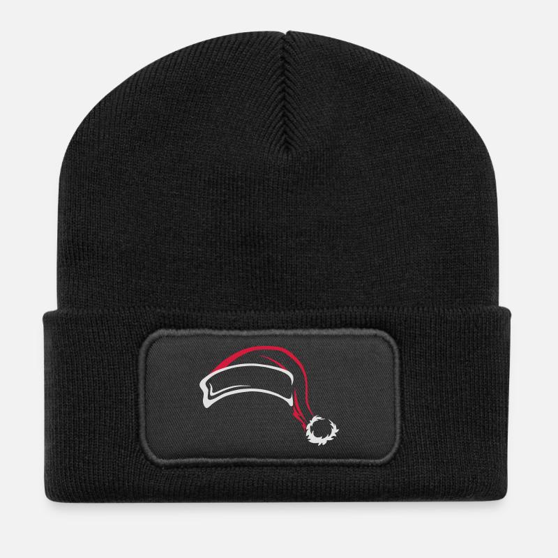 Nikolausmütze - Recycelte Patch Beanie - Schwarz