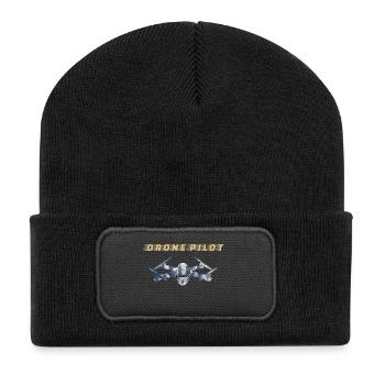 Drone pilote Drone pilote - Beanie recyclé à patch - noir - Devant