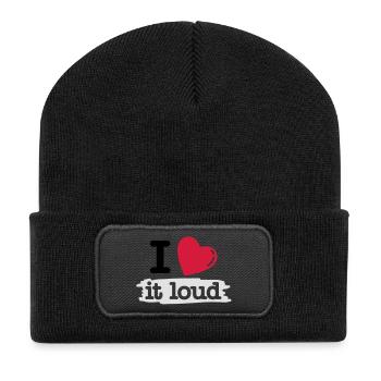 i love it loud - Beanie recyclé à patch - noir - Devant