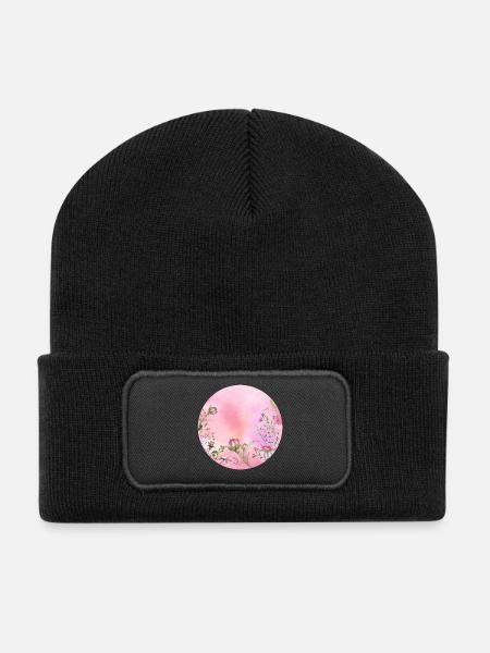 Rosen - Recycelte Patch Beanie - Schwarz