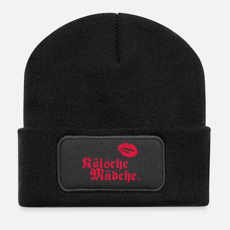 Kölsche Mädche Kiss - Cities - Recycelte Patch Beanie - Schwarz