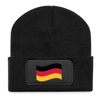 Deutschland - Recycelte Patch Beanie - Schwarz - Vorne