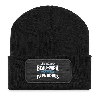 Papa bonus cadeau - Beanie recyclé à patch - noir - Devant