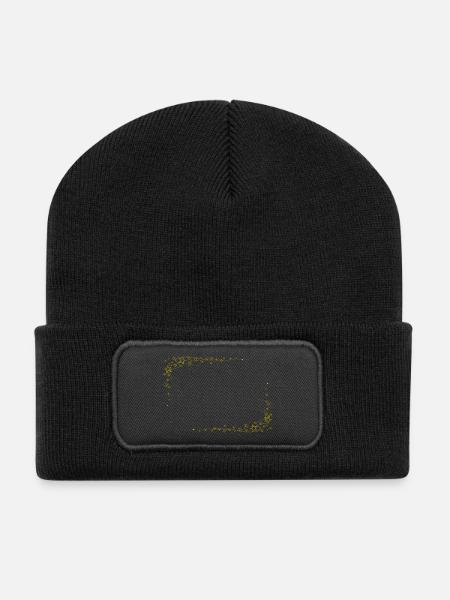 Sternrahmen Gold - Recycelte Patch Beanie - Schwarz