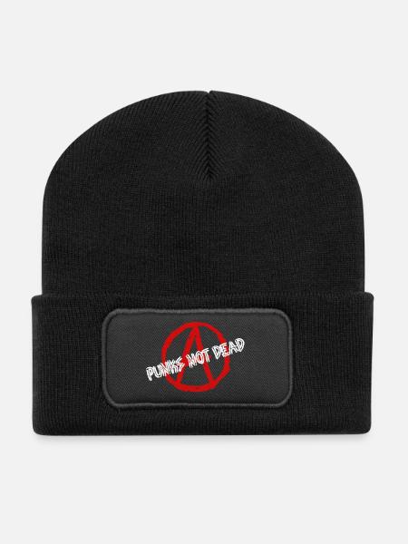 Punks_not_Dead - Recycelte Patch Beanie - Schwarz