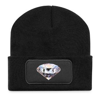 Diamant - Recycelte Patch Beanie - Schwarz - Vorne