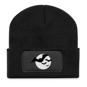 Bat Swarm Moon Halloween 2c - Recycled Patch Beanie - black - Front