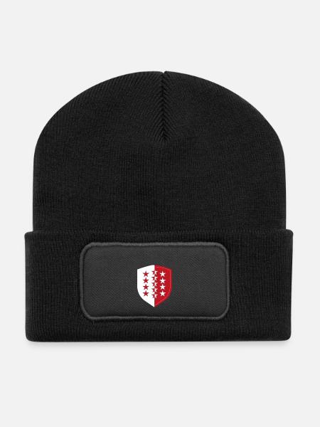 Drapeau Valais - Wallis - Recycelte Patch Beanie - Schwarz